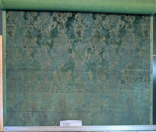 Venice Rich Emerald Green Printed Renaissance Damask Radiance - By The Yard