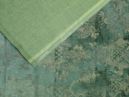 Venice Rich Emerald Green Printed Renaissance Damask Radiance - By The Yard
