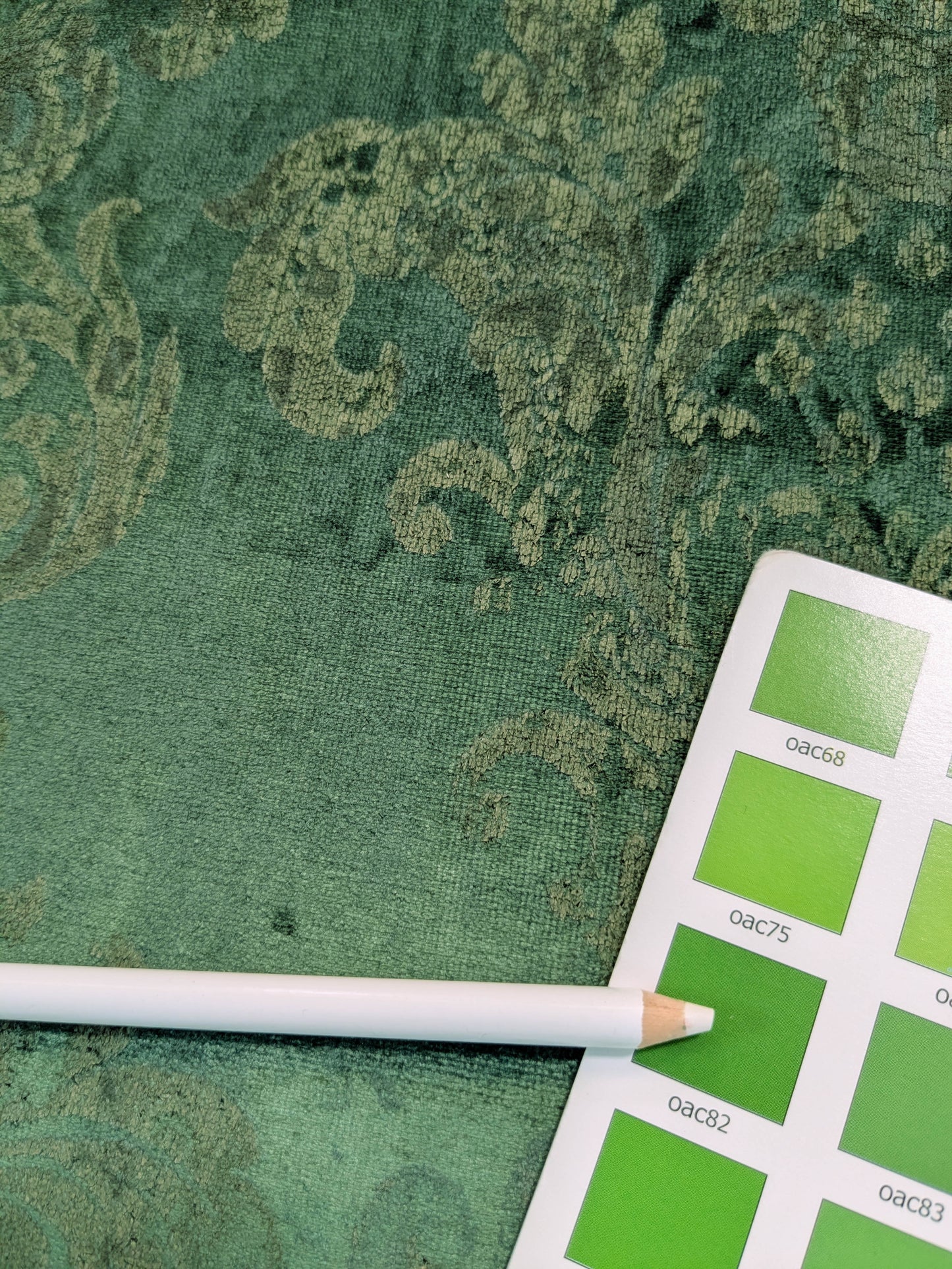 Venice Rich Emerald Green Printed Renaissance Damask Radiance - By The Yard