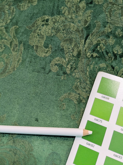 Venice Rich Emerald Green Printed Renaissance Damask Radiance - By The Yard