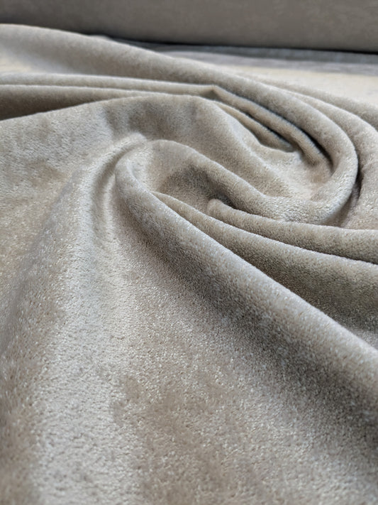 Seaweed Texture Mohair & Silk Velvet - Sandstone