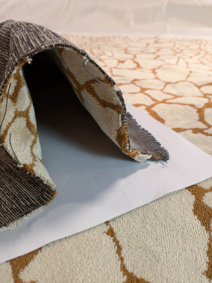 Tanzania Leopard Skin Velvet Cream Light Brown- By The Yard - MSRP USD365/y
