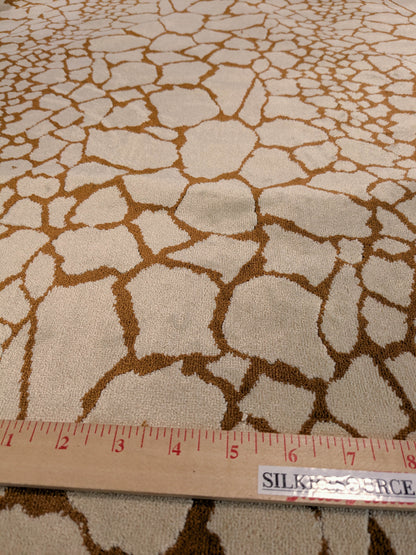 Tanzania Leopard Skin Velvet Cream Light Brown- By The Yard - MSRP USD365/y