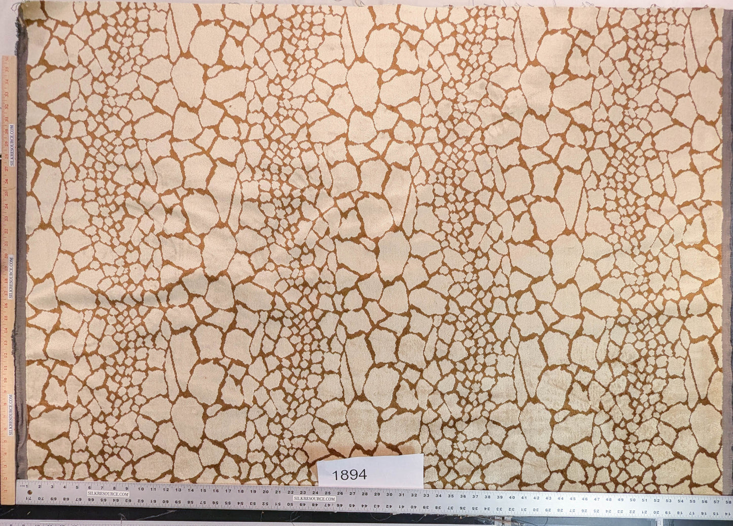 Tanzania Leopard Skin Velvet Cream Light Brown- By The Yard - MSRP USD365/y