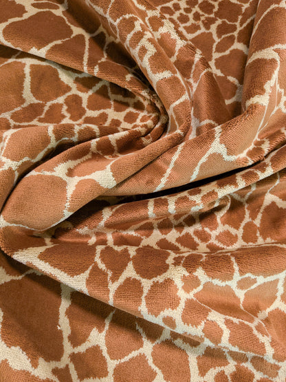 Tanzania Leopard Skin Velvet Tan Brown - By The Yard - MSRP USD365/y
