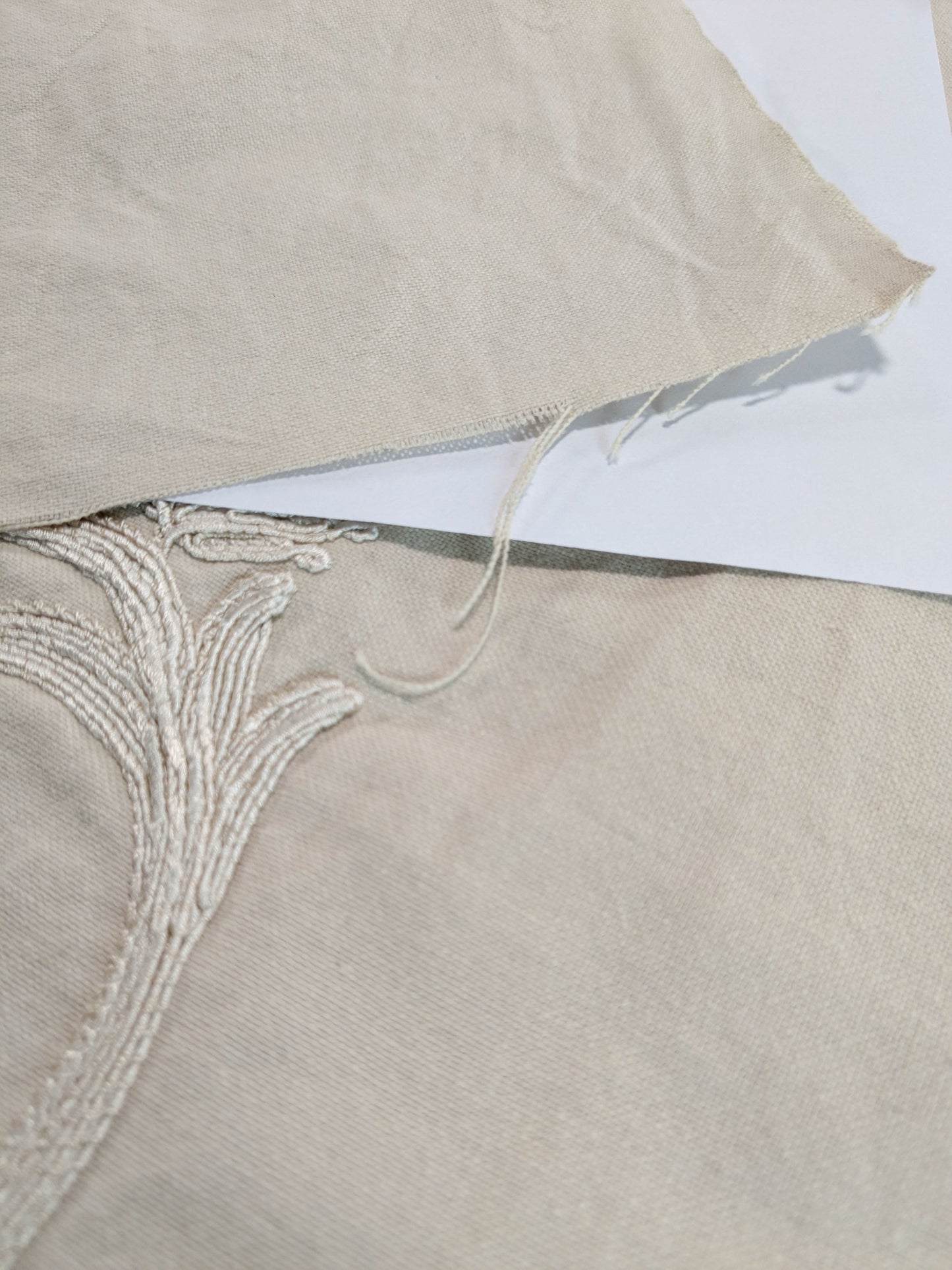 Melody Embroidery Crewel on Cotton in Natural Romantic Vine- By The Yard - MSRP USD328/y