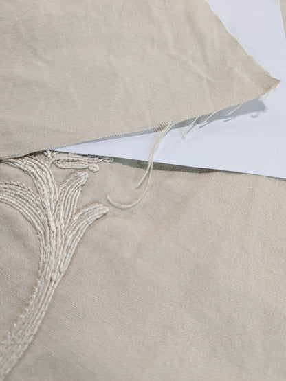 Melody Embroidery Crewel on Cotton in Natural Romantic Vine- By The Yard - MSRP USD328/y