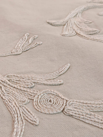Melody Embroidery Crewel on Cotton in Natural Romantic Vine- By The Yard - MSRP USD328/y