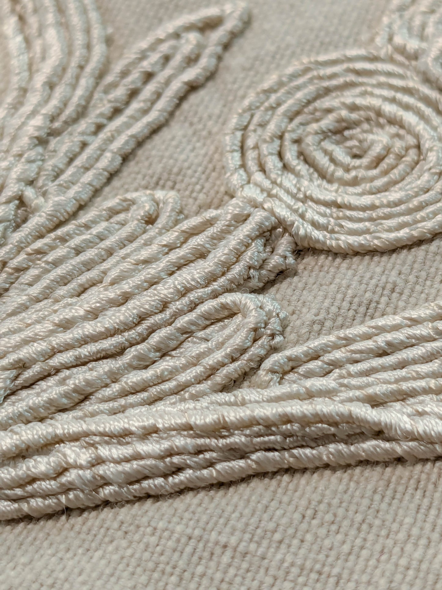 Melody Embroidery Crewel on Cotton in Natural Romantic Vine- By The Yard - MSRP USD328/y