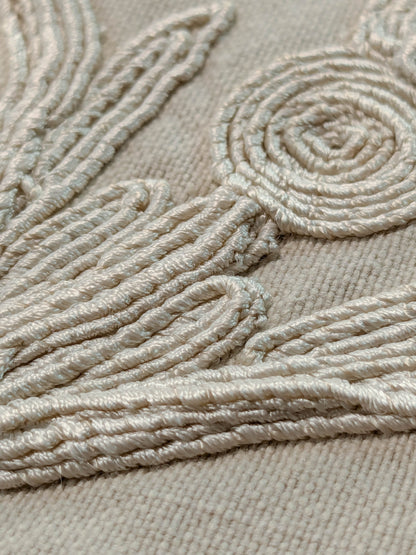 Melody Embroidery Crewel on Cotton in Natural Romantic Vine- By The Yard - MSRP USD328/y