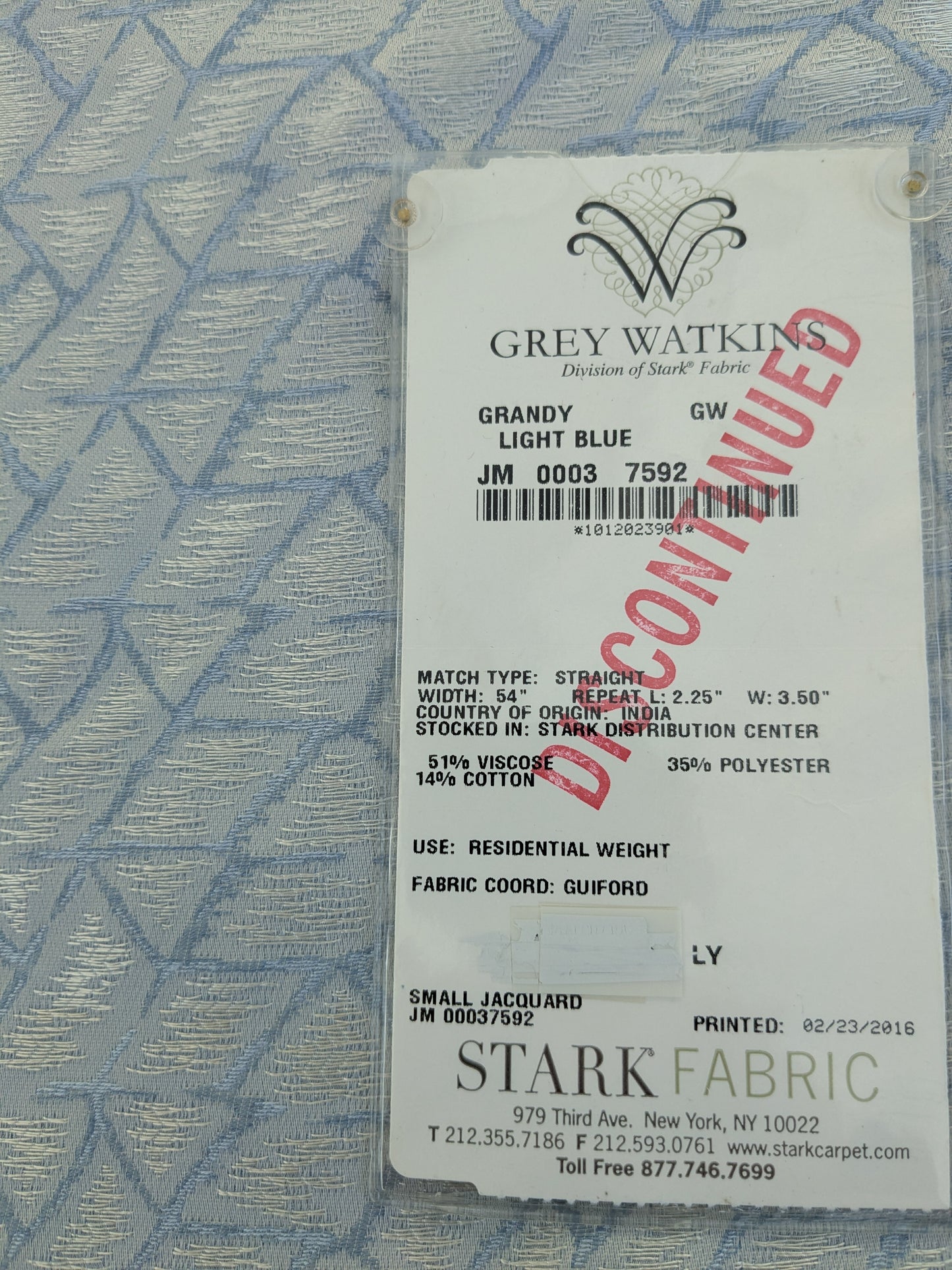 Scalamandre Grandy Light Blue Jacquard Texture Geometric Abstract Blue White -1.2 yards- MSRP USD280/y