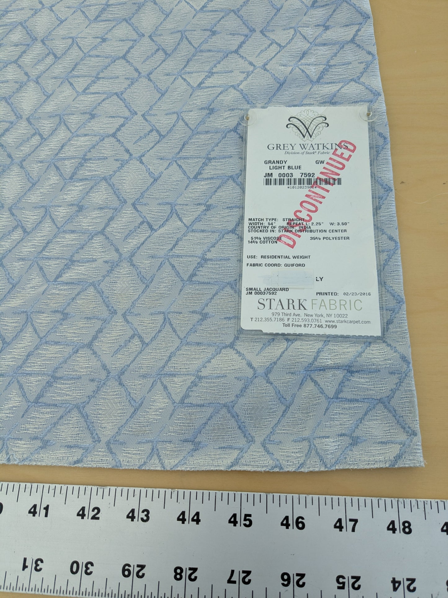 Scalamandre Grandy Light Blue Jacquard Texture Geometric Abstract Blue White -1.2 yards- MSRP USD280/y
