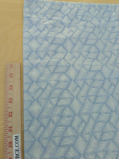 Scalamandre Grandy Light Blue Jacquard Texture Geometric Abstract Blue White -1.2 yards- MSRP USD280/y