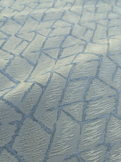 Scalamandre Grandy Light Blue Jacquard Texture Geometric Abstract Blue White -1.2 yards- MSRP USD280/y