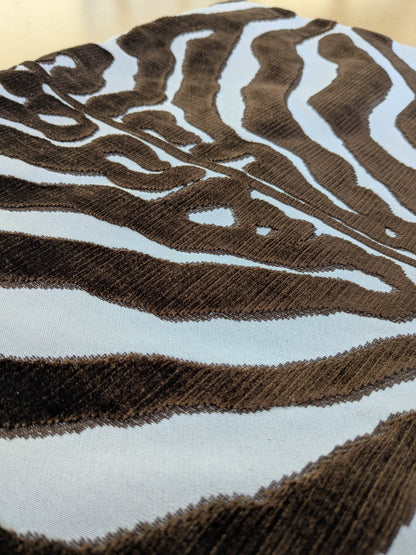 13" x 21" Scalamandre Zebra - Outdoor Brownk & White Zebra Skin Pattern Animal Skin MSRP USD 198