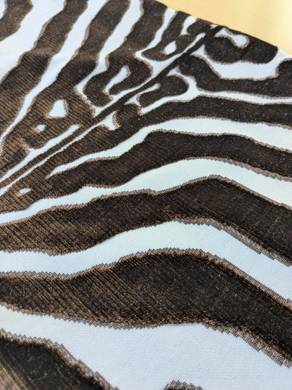 13" x 21" Scalamandre Zebra - Outdoor Brownk & White Zebra Skin Pattern Animal Skin MSRP USD 198