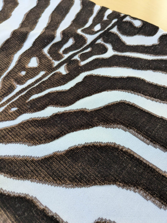 13" x 21" Scalamandre Zebra - Outdoor Brownk & White Zebra Skin Pattern Animal Skin MSRP USD 198