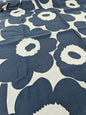 Scalamandre MARIMEKKO Unikko Linen Print Navy Linen Floral Botanical Print - Navy Blue -  2.4 yards