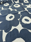 Scalamandre MARIMEKKO Unikko Linen Print Navy Linen Floral Botanical Print - Navy Blue -  2.4 yards