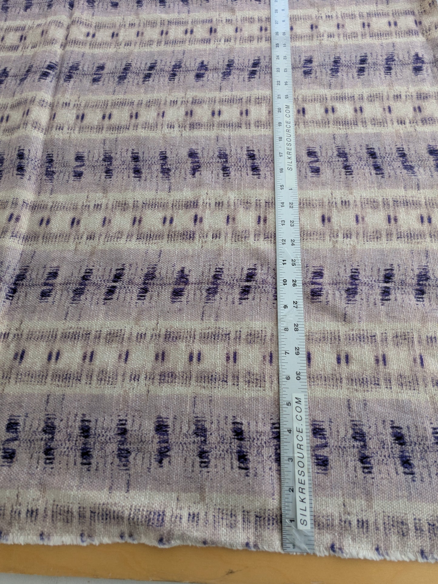Scalamandre -Gx Indigo Lavender Purple White Woven Abstract Stripe Ikat Linen Viscose -  1.2 yards - MSRP USD364/y
