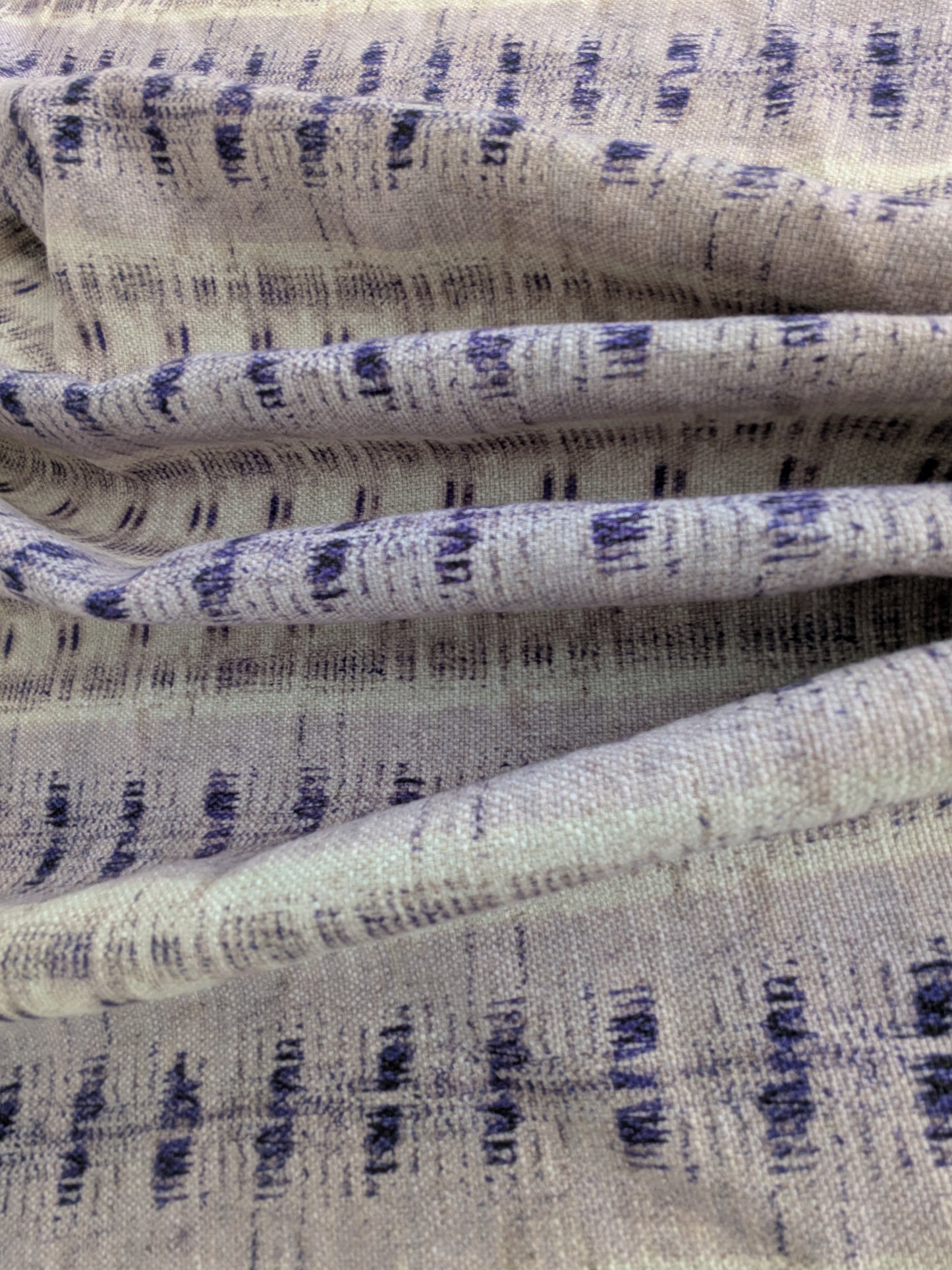 Scalamandre -Gx Indigo Lavender Purple White Woven Abstract Stripe Ikat Linen Viscose -  1.2 yards - MSRP USD364/y