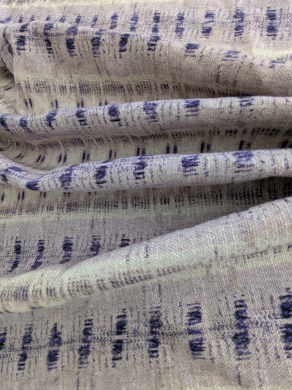 Scalamandre -Gx Indigo Lavender Purple White Woven Abstract Stripe Ikat Linen Viscose -  1.2 yards - MSRP USD364/y