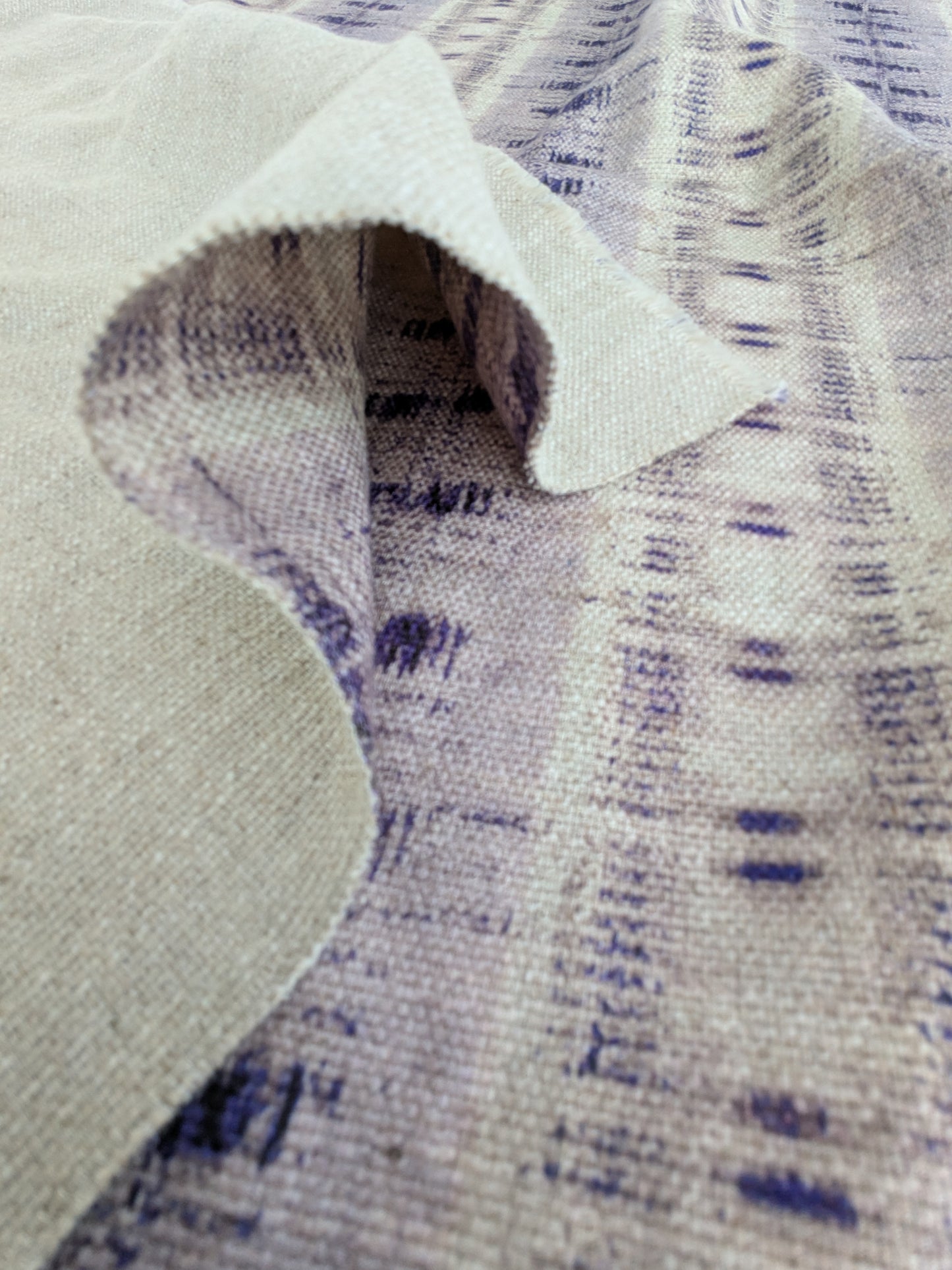 Scalamandre -Gx Indigo Lavender Purple White Woven Abstract Stripe Ikat Linen Viscose -  1.2 yards - MSRP USD364/y