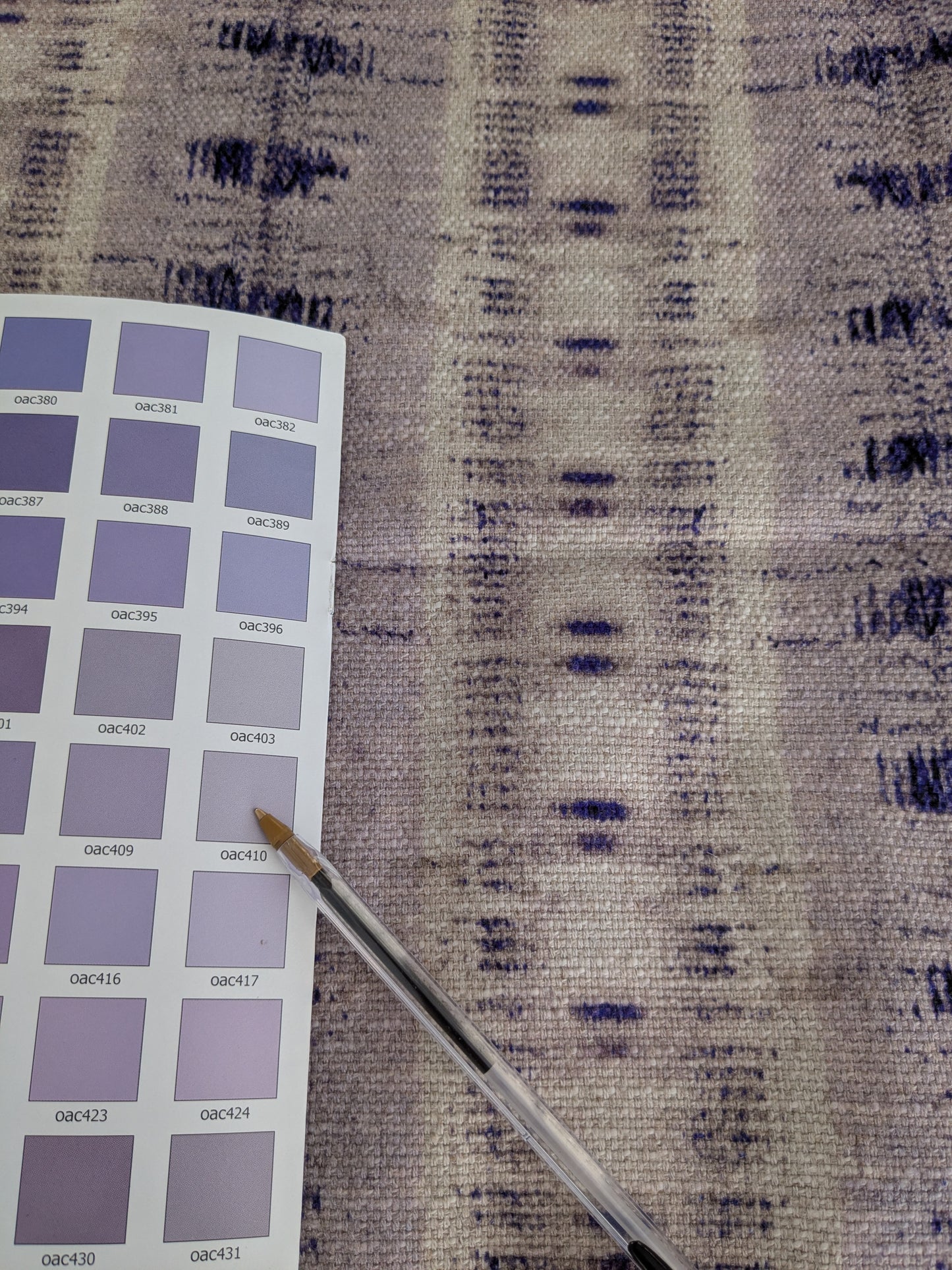 Scalamandre -Gx Indigo Lavender Purple White Woven Abstract Stripe Ikat Linen Viscose -  1.2 yards - MSRP USD364/y