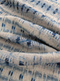 Scalamandre Nebula-Gx Indigo Blue White Woven Abstract Stripe Ikat Linen Viscose -  2.4 yards - MSRP USD364/y