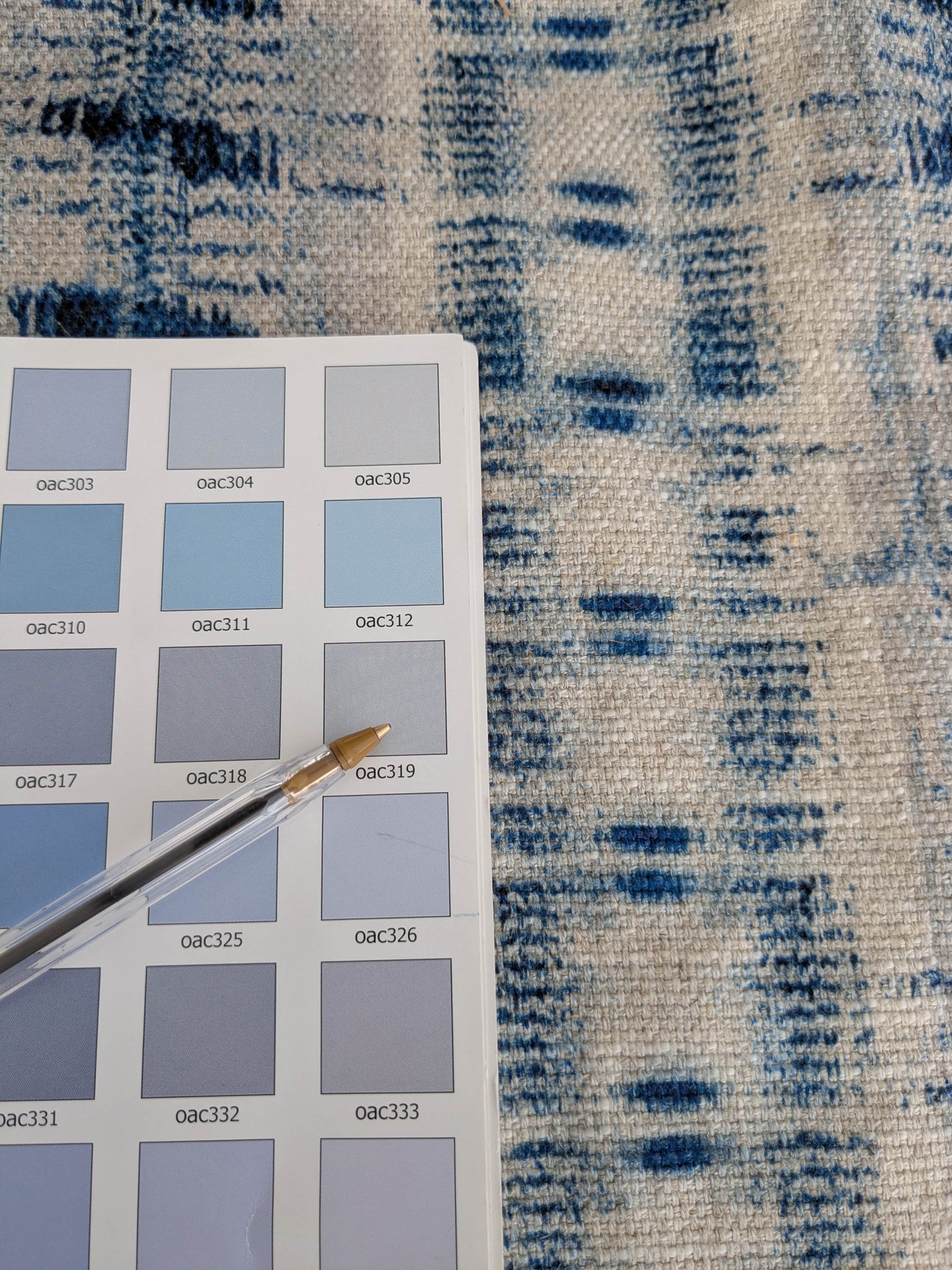Scalamandre Nebula-Gx Indigo Blue White Woven Abstract Stripe Ikat Linen Viscose -  2.4 yards - MSRP USD364/y