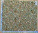 1.3 yards Scalamandre Pashmina Fern Arabisque Print On Cotton Satin Arabisque Green Red Tan MSRP USD 358/Y