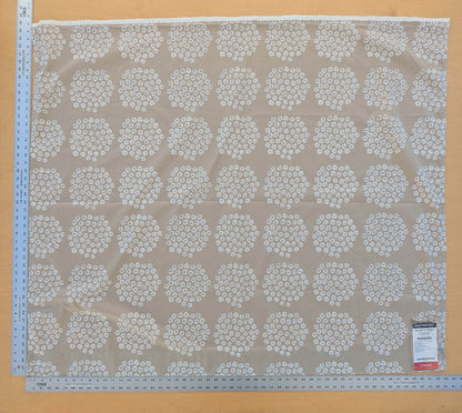Scalamandre MARIMEKKO Puketti Print Blue and White on Tan Cotton Dot Circle - 1.2 yards