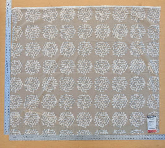 Scalamandre MARIMEKKO Puketti Print Blue and White on Tan Cotton Dot Circle - 1.2 yards