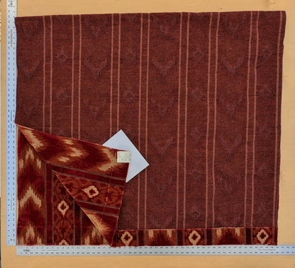 Scalamandre Kailash Rosso Red Ikat Stripe Chevron Silk Velvet  - 2.4 yards