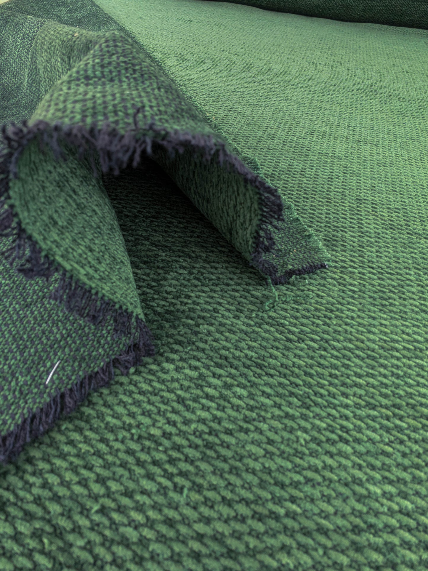 Scalamandre Stanford Chenille Dark Green  Cotton Rayon Heavy  Lush- Made in US- By The Yard