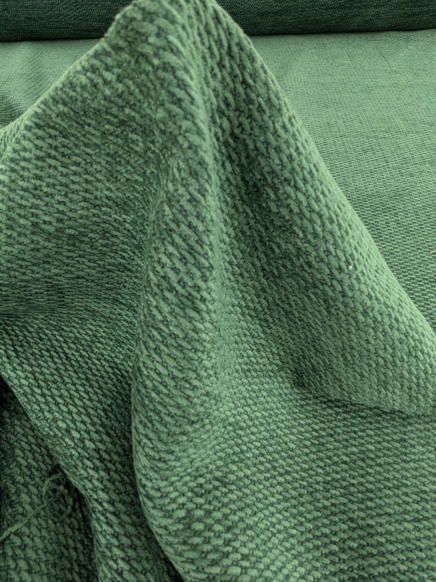 Scalamandre Stanford Chenille Dark Green  Cotton Rayon Heavy  Lush- Made in US- By The Yard