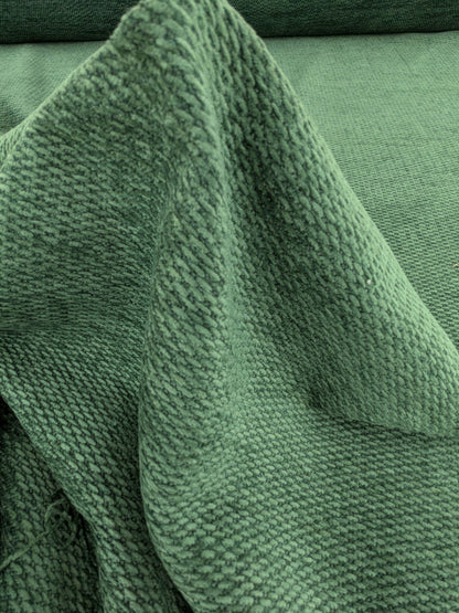 Scalamandre Stanford Chenille Dark Green  Cotton Rayon Heavy  Lush- Made in US- By The Yard