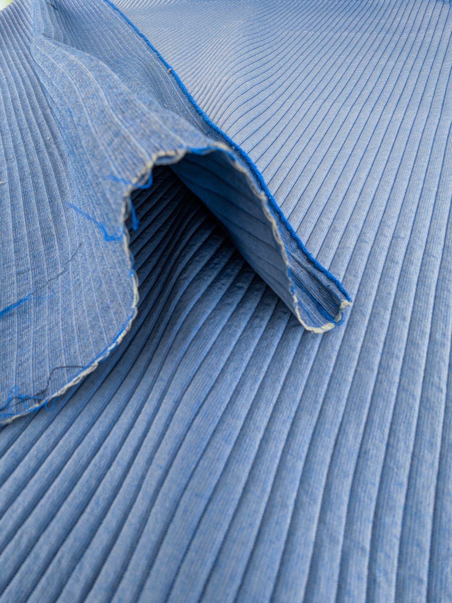 Scalamandre Grenoble in Blue Silk Wool Blend Texture Quilted Stripe Matelasse Stripe  - By The Yard