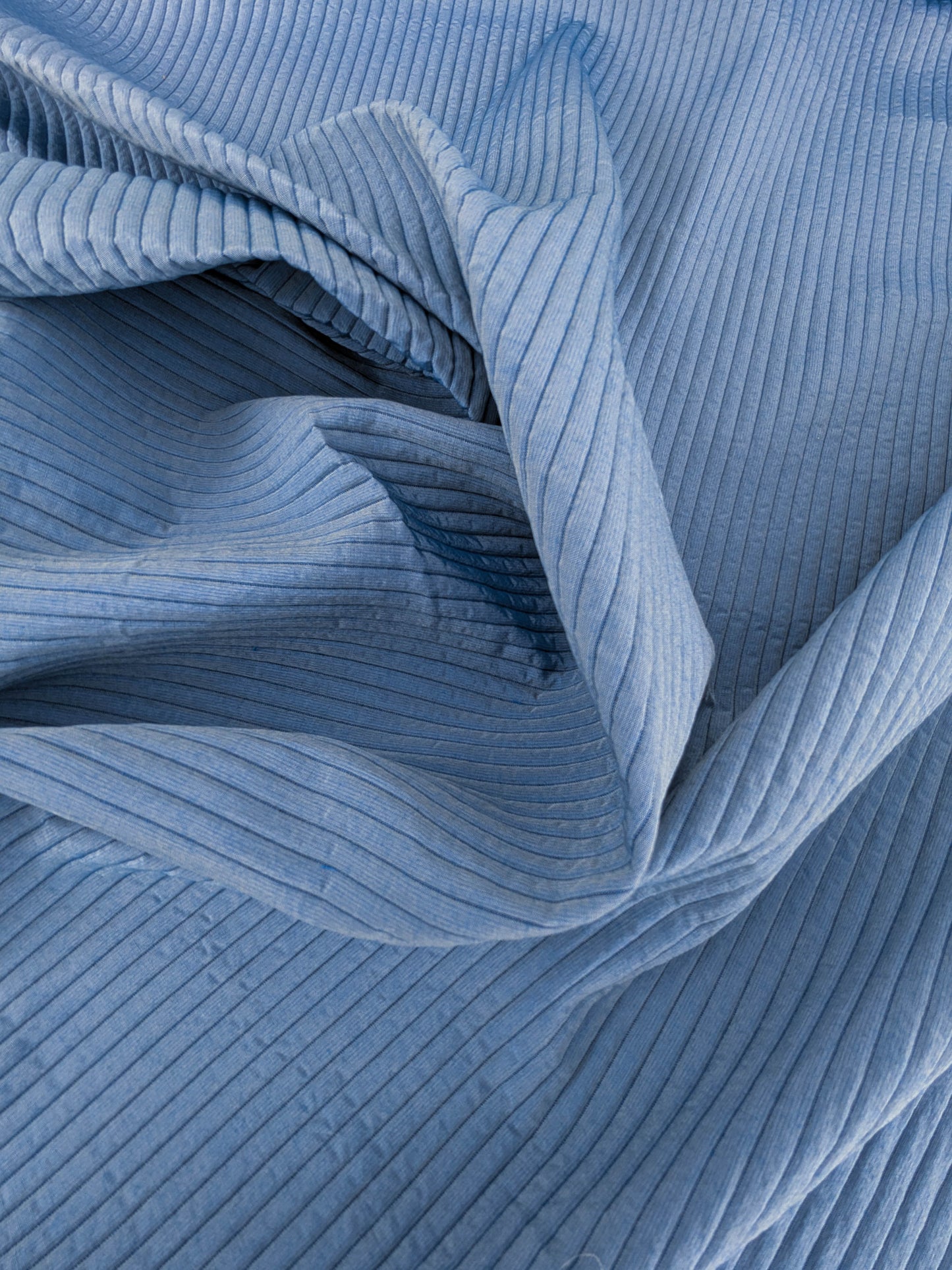 Scalamandre Grenoble in Blue Silk Wool Blend Texture Quilted Stripe Matelasse Stripe  - By The Yard