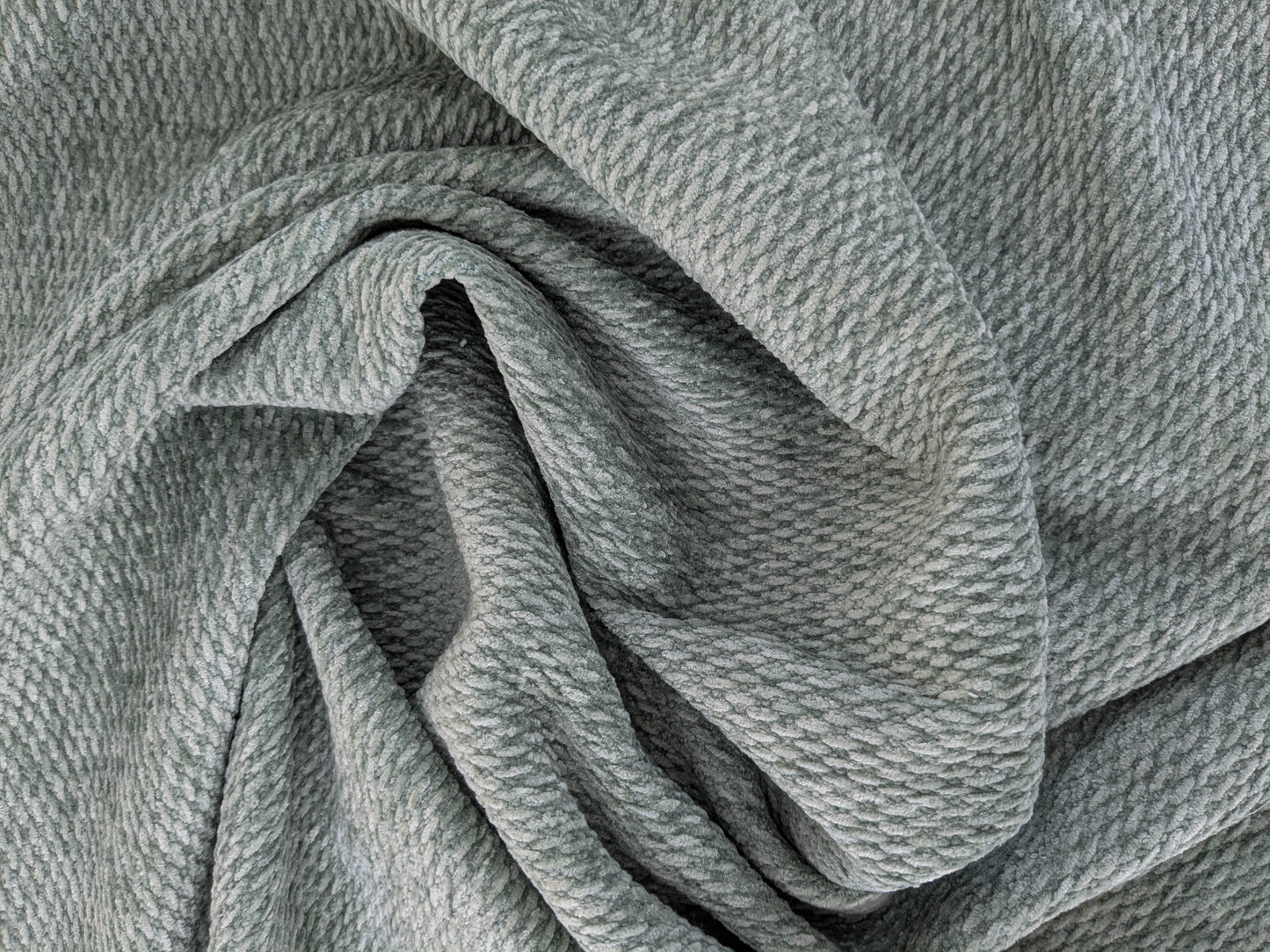 Scalamandre Stanford Chenille Sage Green  Cotton Rayon Heavy  Lush- Made in US- By The Yard