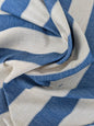 Scalamandre Indy Blue Linen Cotton Blend Texture Stripe Sophisticated Heavy Duty - By The Yard