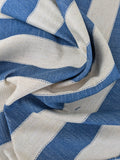 Scalamandre Indy Blue Linen Cotton Blend Texture Stripe Sophisticated Heavy Duty - By The Yard