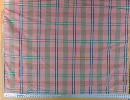 Scalamandre  Fasianella Pink Plaid Silk - Blue Yellow Pink  - By The Yard