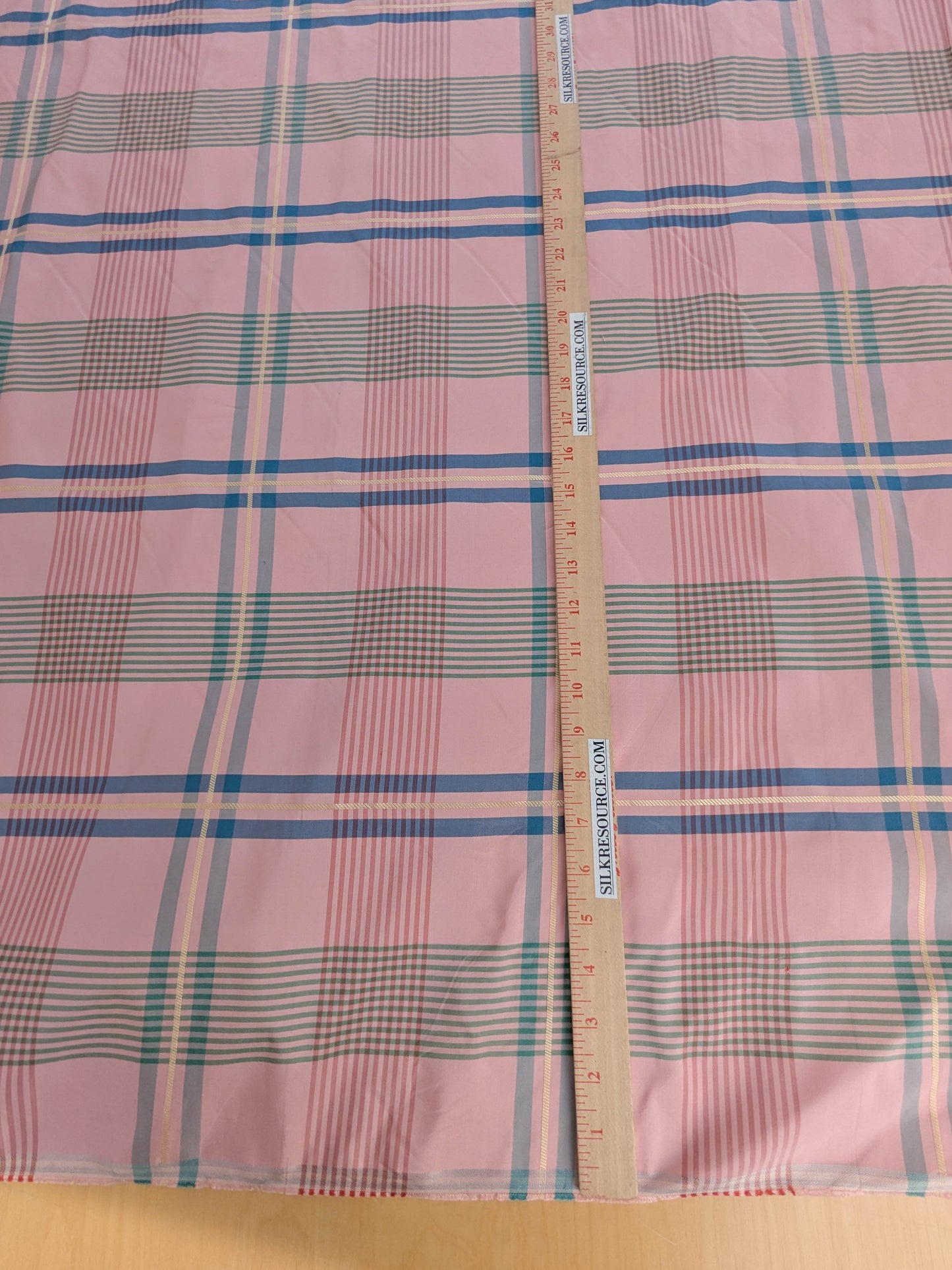 Scalamandre  Fasianella Pink Plaid Silk - Blue Yellow Pink  - By The Yard