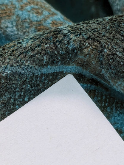 Venice Deep Teal Velvet Rich Blue Printed Renaissance Damask Radiance - By The Yard - Special Order