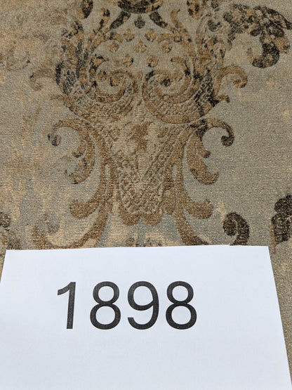 Venice Deep Silver Beige  Velvet Printed Renaissance Damask Radiance - By The Yard - Special Order