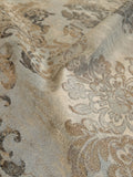 Venice Deep Silver Beige  Velvet Printed Renaissance Damask Radiance - By The Yard - Special Order