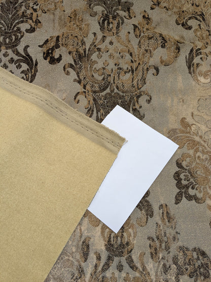 Venice Deep Silver Beige  Velvet Printed Renaissance Damask Radiance - By The Yard - Special Order