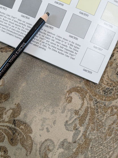 Venice Deep Silver Beige  Velvet Printed Renaissance Damask Radiance - By The Yard - Special Order