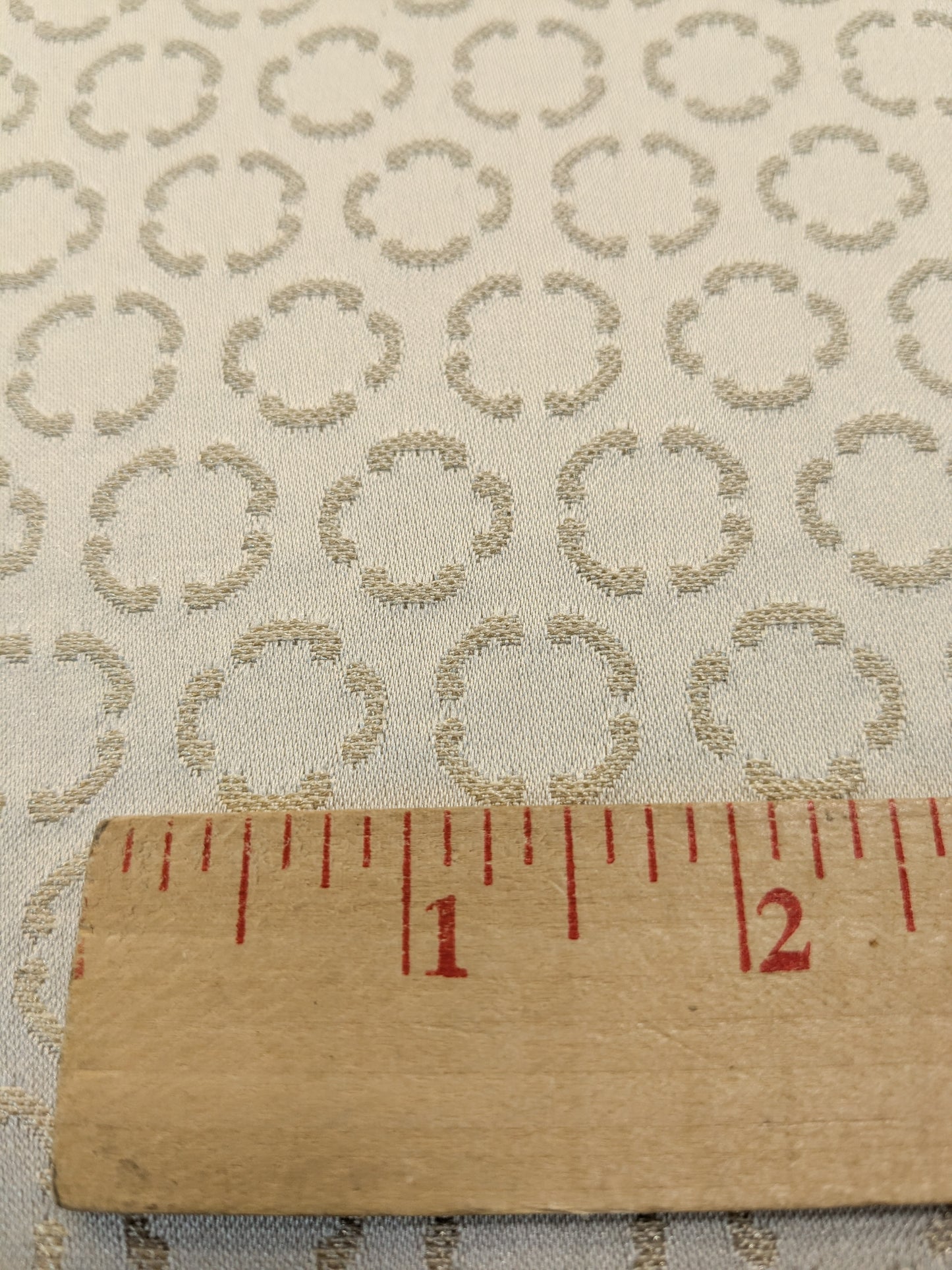Scalamandre Lelievre Paris Circe Ivoire Ivory Circle Small Scale Geometric Jacquard Cotton Polyester MSRP USD 224/y